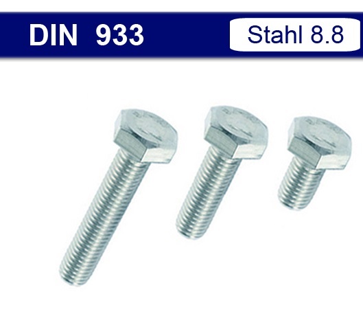 DIN 933 Vollgewinde - Stahl 8.8, verzinkt