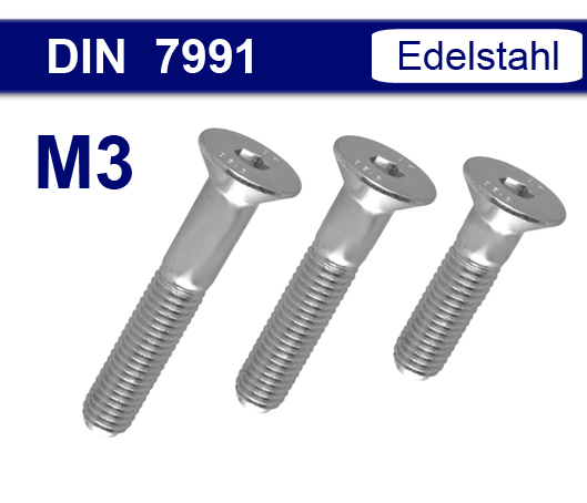 DIN 7991 - Edelstahl V2A - M3
