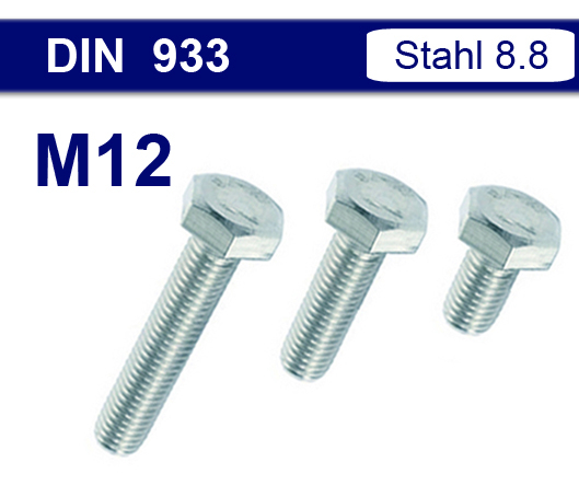 DIN 933 - Stahl verzinkt - M12