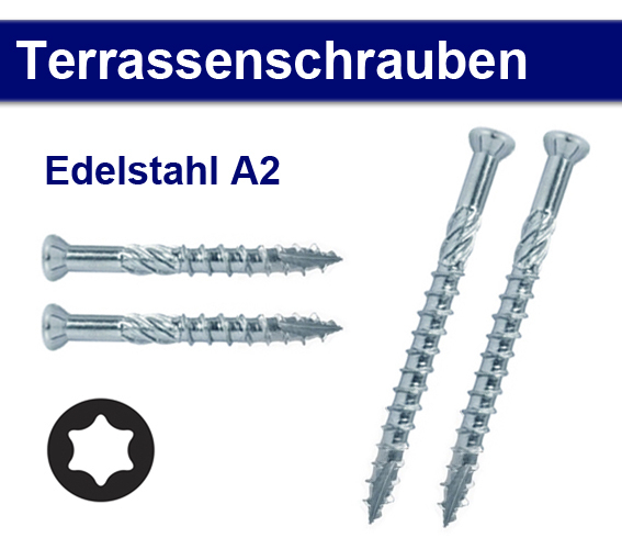 Terrassenschraube Edelstahl A2 - Torx