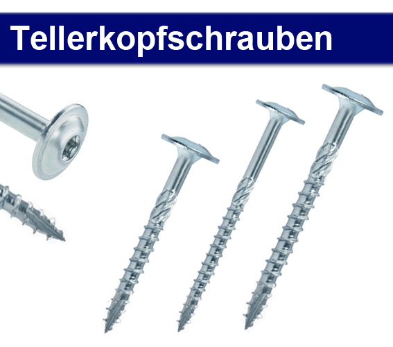 Tellerkopfschraube / Holzbauschraube - Stahl verzinkt - Ø 6 - 10mm