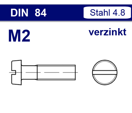 DIN 84 - Stahl verzinkt - M2