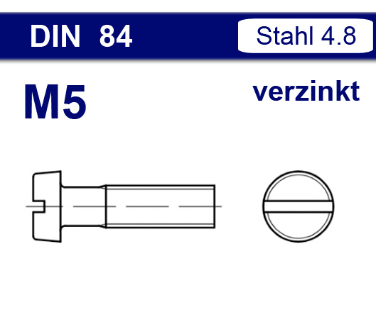 DIN 84 - Stahl verzinkt - M5